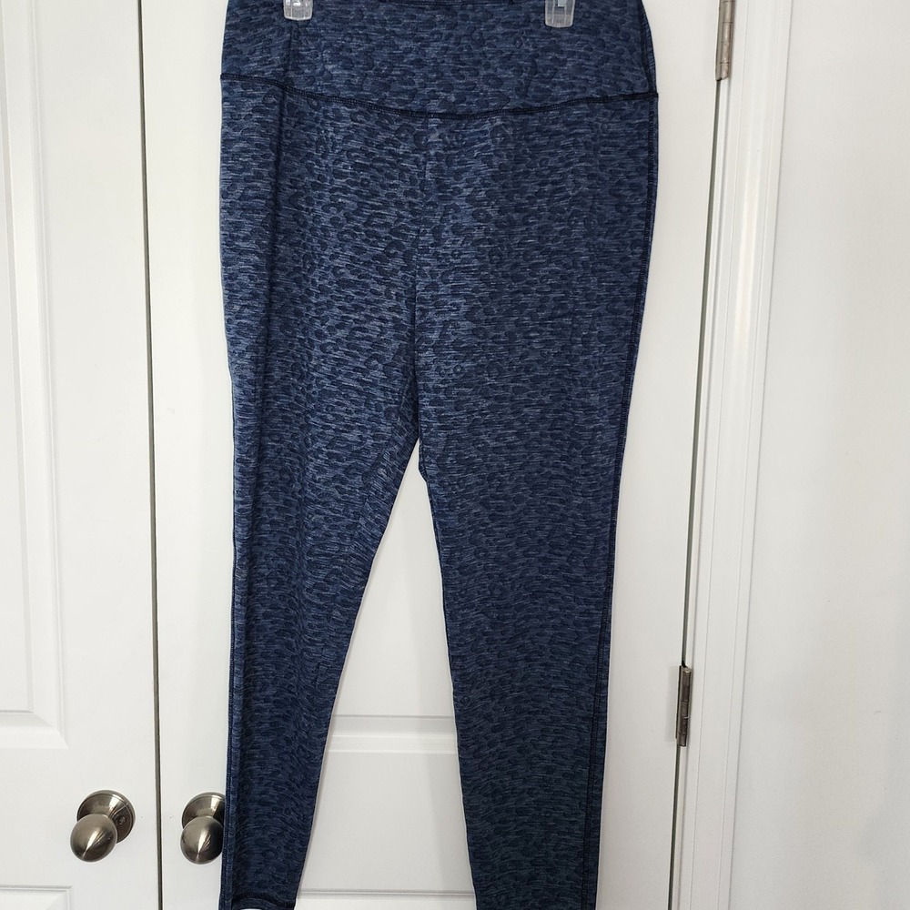 T by Talbots XL Leggings Blue Animal Print High Rise Activewear Comfortable
